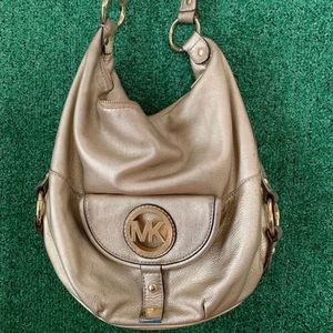 🎗️ Gold Michael kors large leather Fulton bag 🎗️